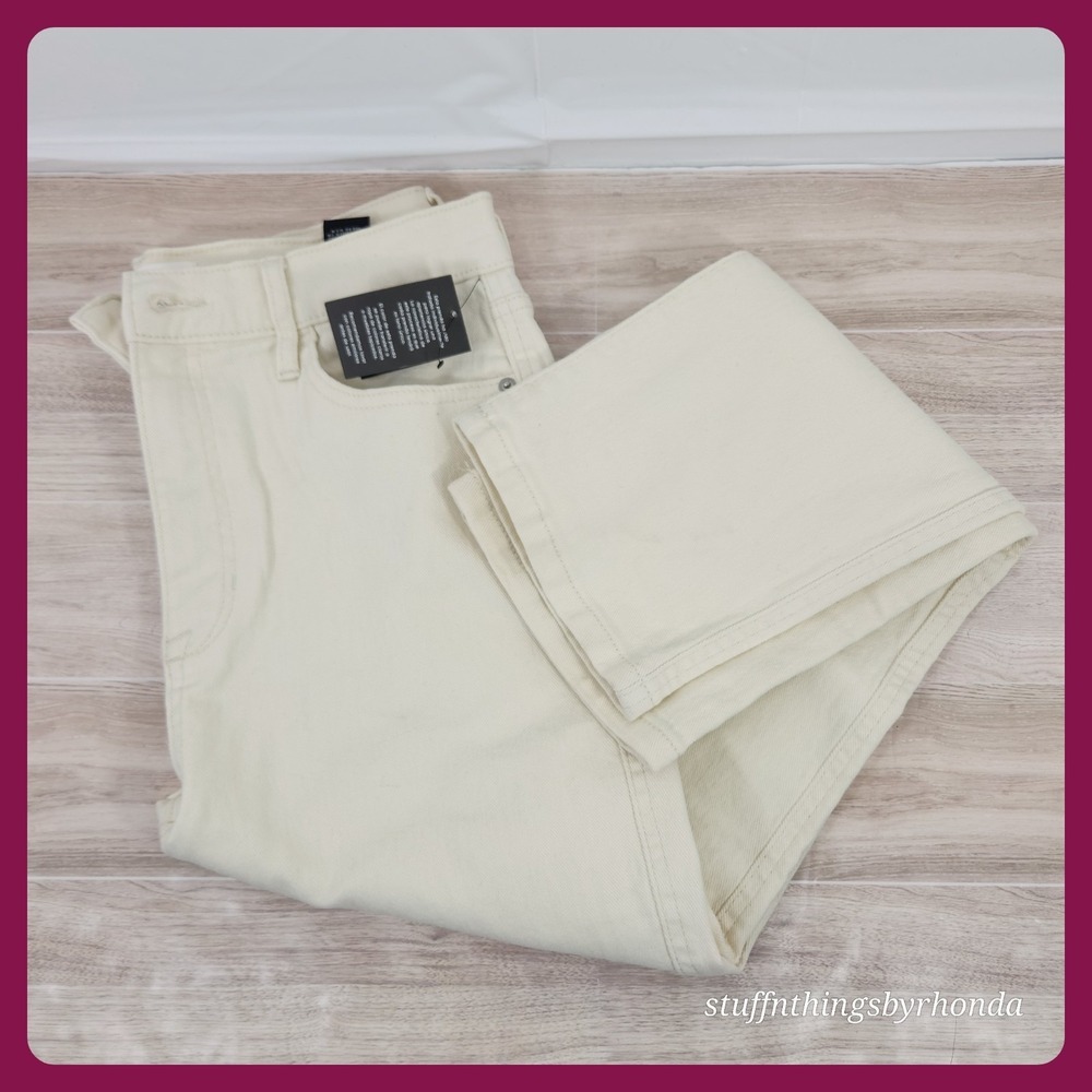 RE Generation High-Rise Vintage Skinny Venus Jeans Size 11/30 Ankle Ivory